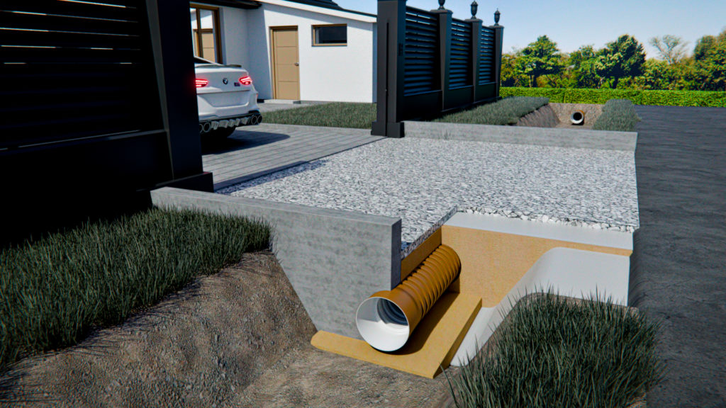 Заезд стандарт + бетонные оголовки