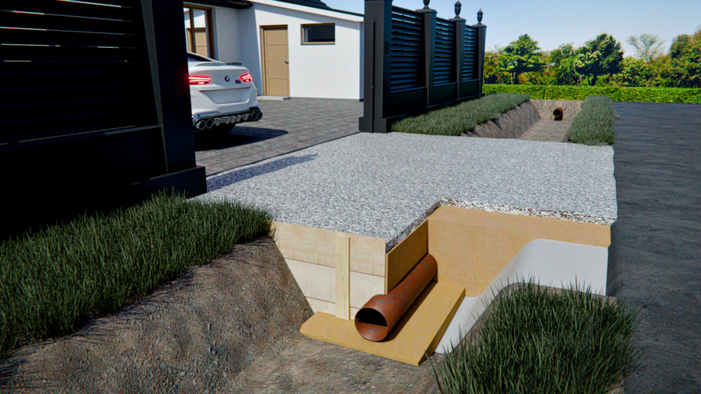 Заезд грузовой труба метал D-220